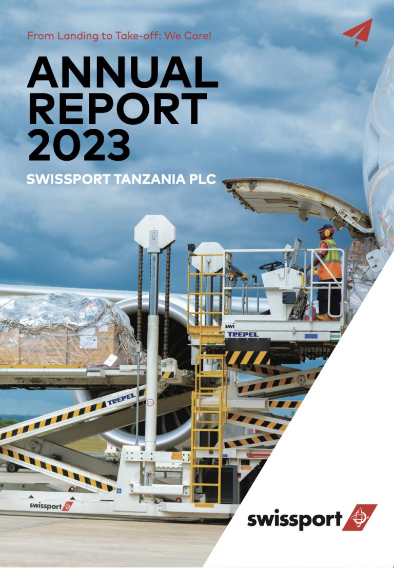 Annual report cover 2023 Swissport designed by Dutch Tembo