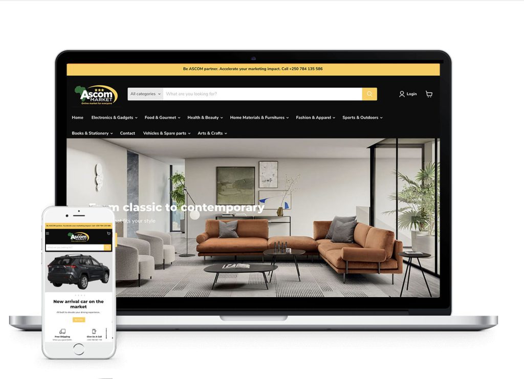 Laptop-Ascom-Market-Homepage, design by Dutch Tembo
